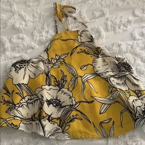 Yellow floral halter top